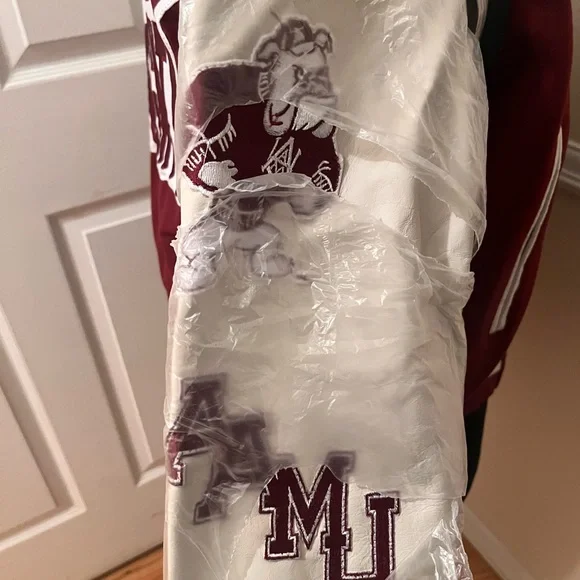 Alabama A&M University Motto Letterman Jacket (sleeves covered with plastic) - Picture 4 of 6
